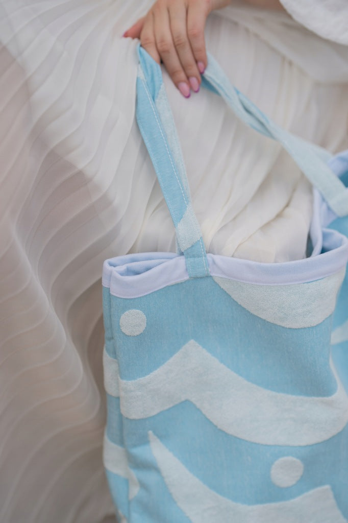 Torba ręcznik 2w1 Niebieska 87x150cm