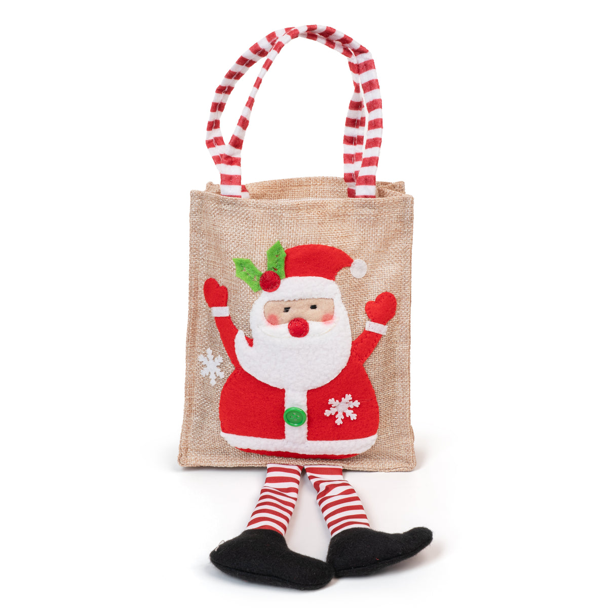 Torba świąteczna jutowa z Mikołajem