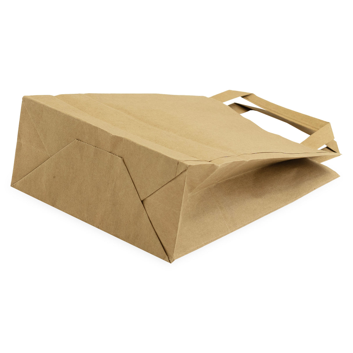 Torba papierowa z uchwytem płaskim 180x80x230mm Brązowa