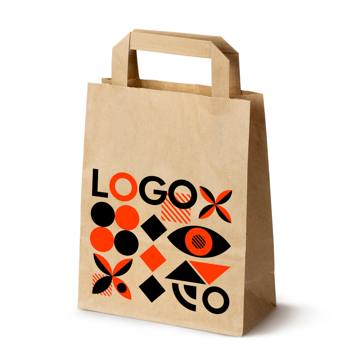 Torba papierowa 180x80x230mm z nadrukiem Brązowa od 50 szt.