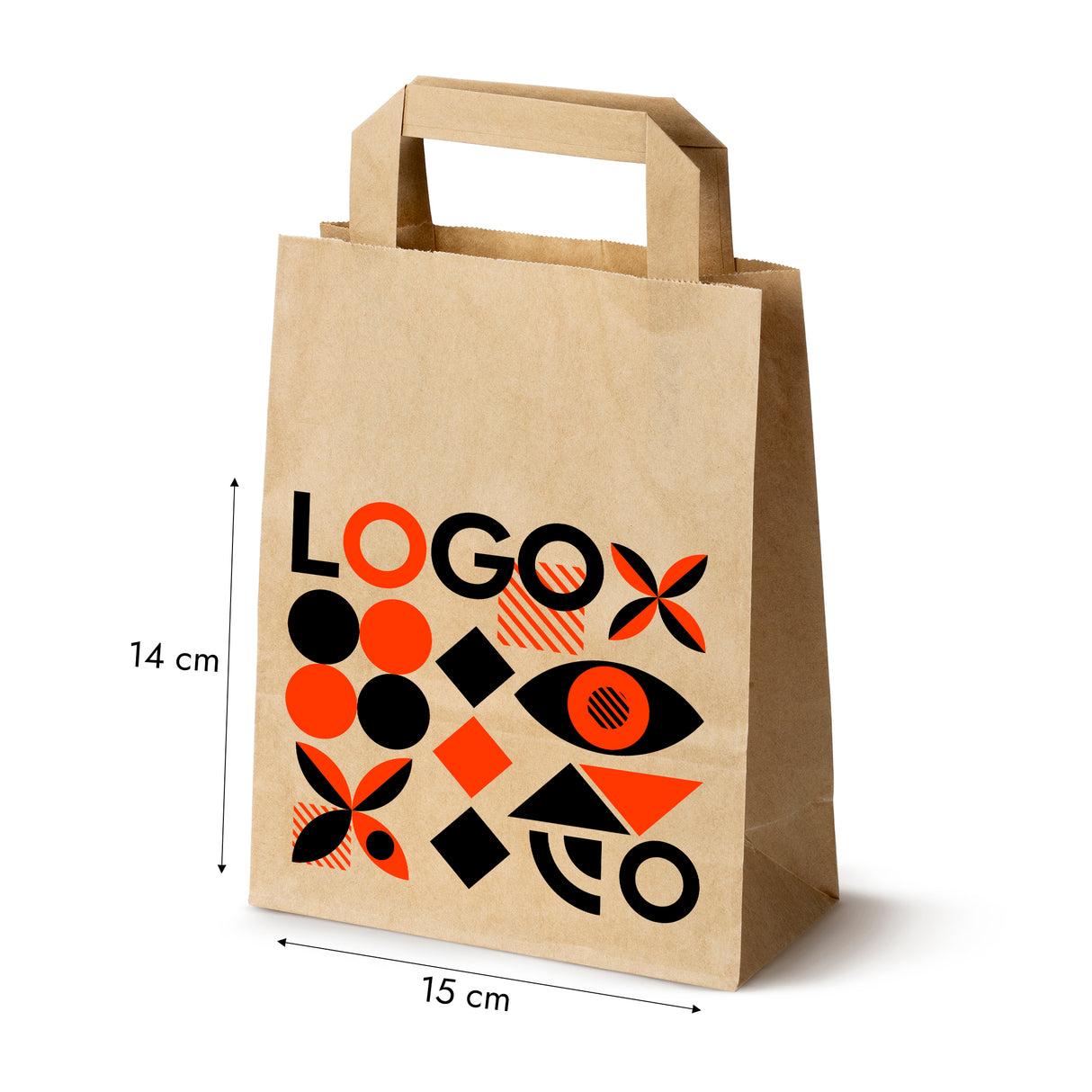 Torba papierowa 180x80x230mm z nadrukiem Brązowa od 50 szt.