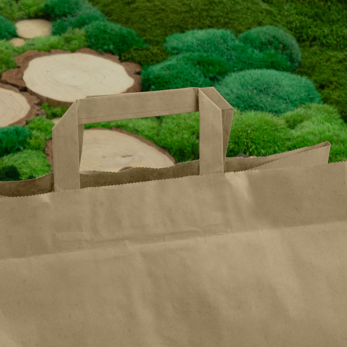 Torba papierowa z uchwytem płaskim 320x220x245mm Brązowa