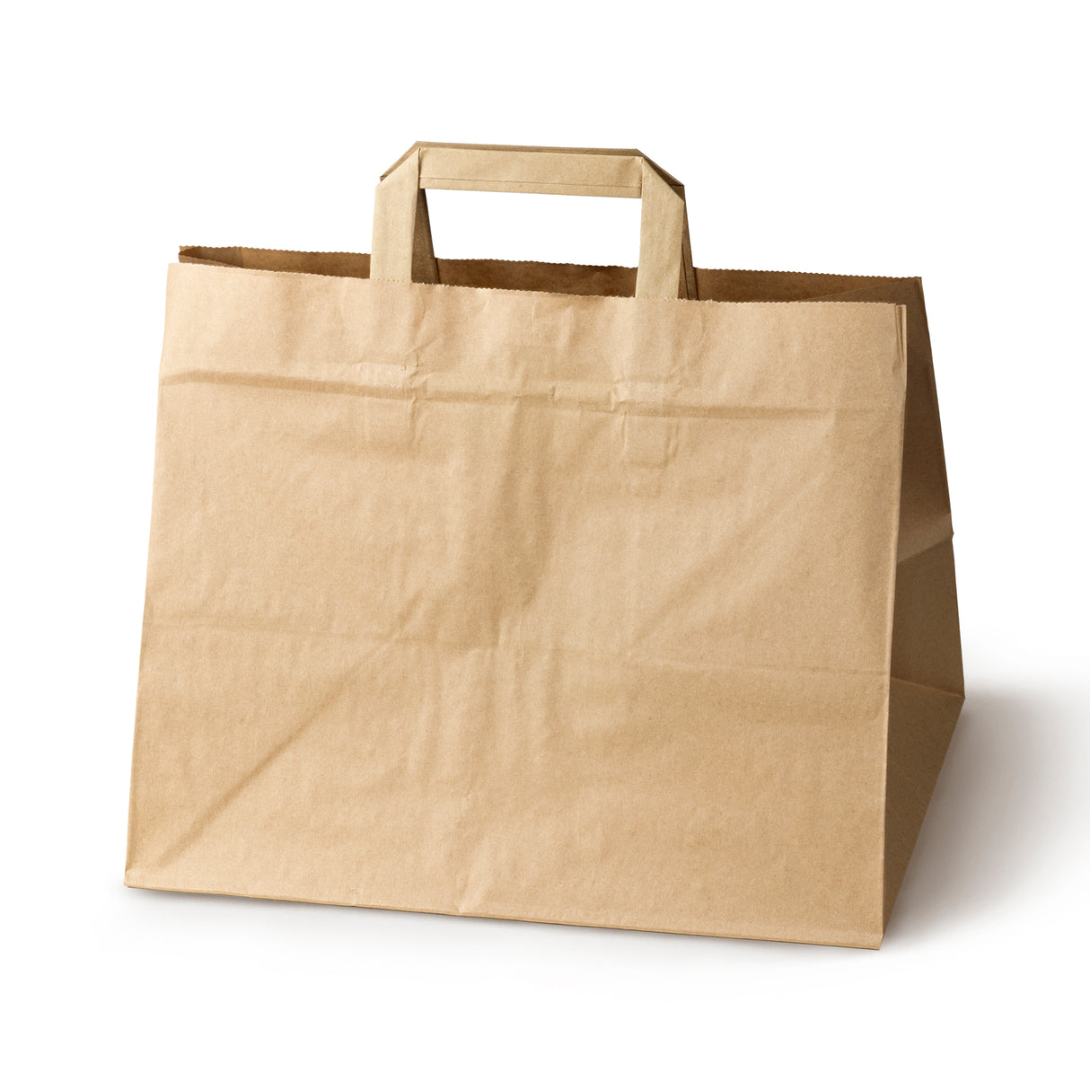 Torba papierowa z uchwytem płaskim 320x220x245mm Brązowa