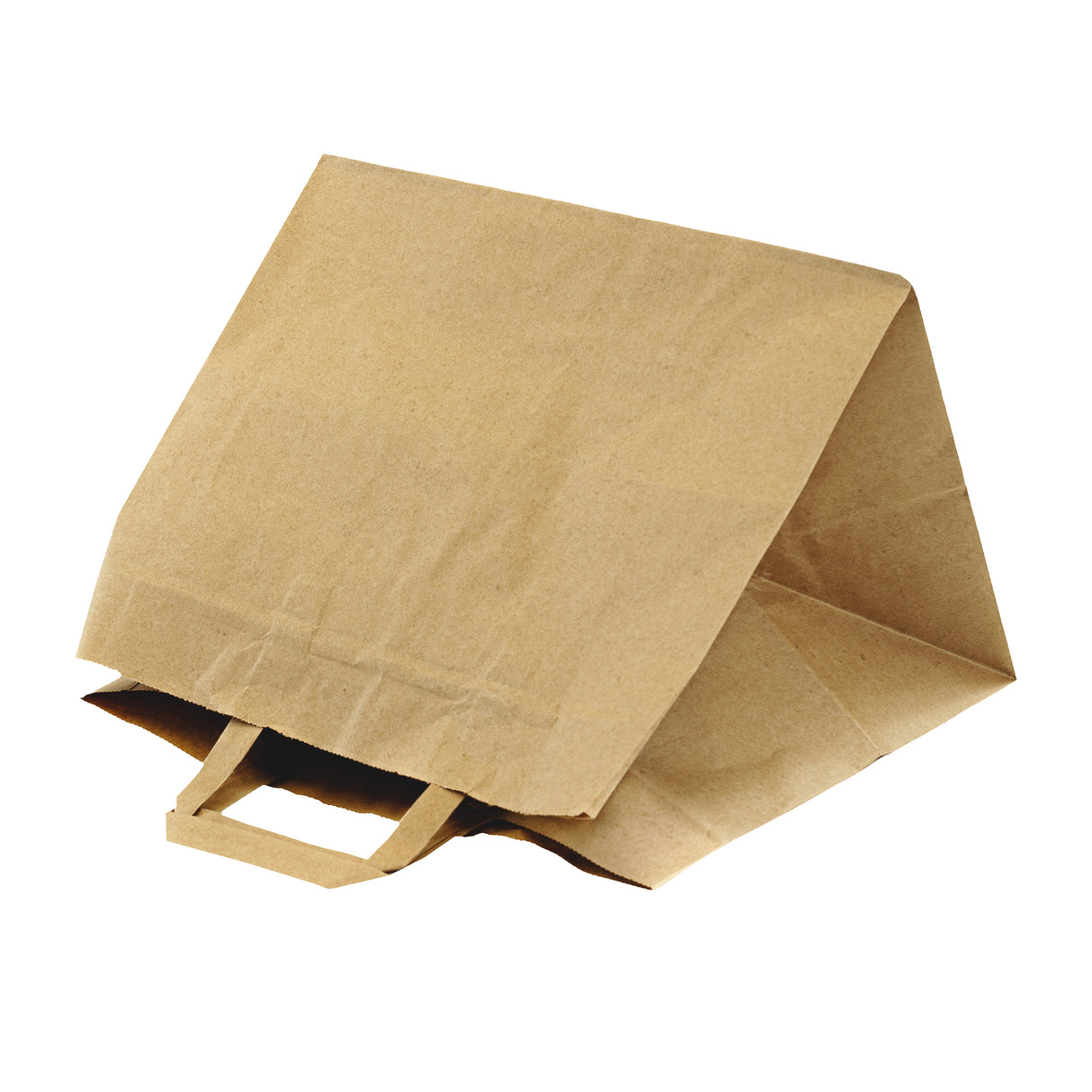 Torba papierowa z uchwytem płaskim 320x220x245mm Brązowa