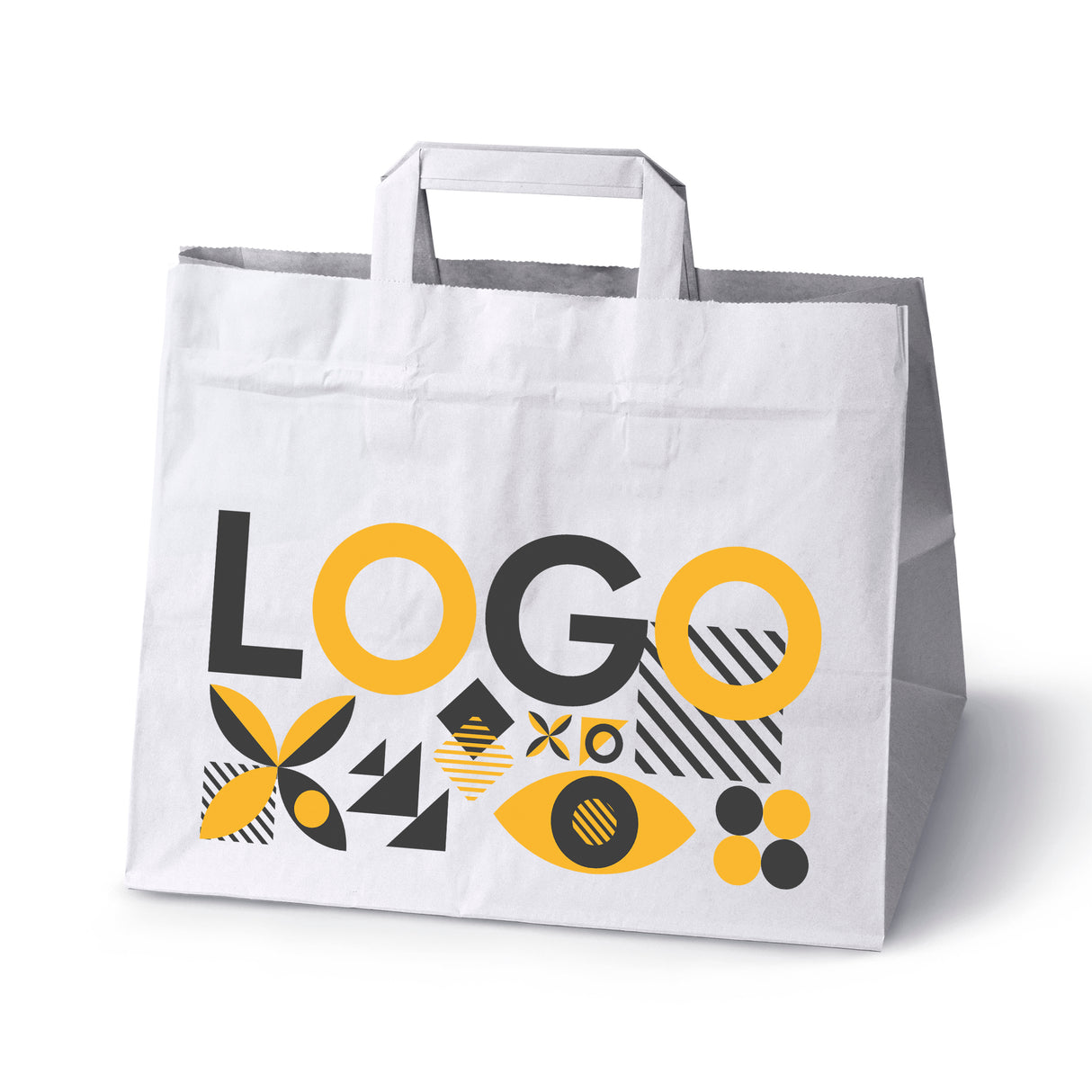 Torba papierowa 320x220x245mm z nadrukiem Biała od 50 szt.