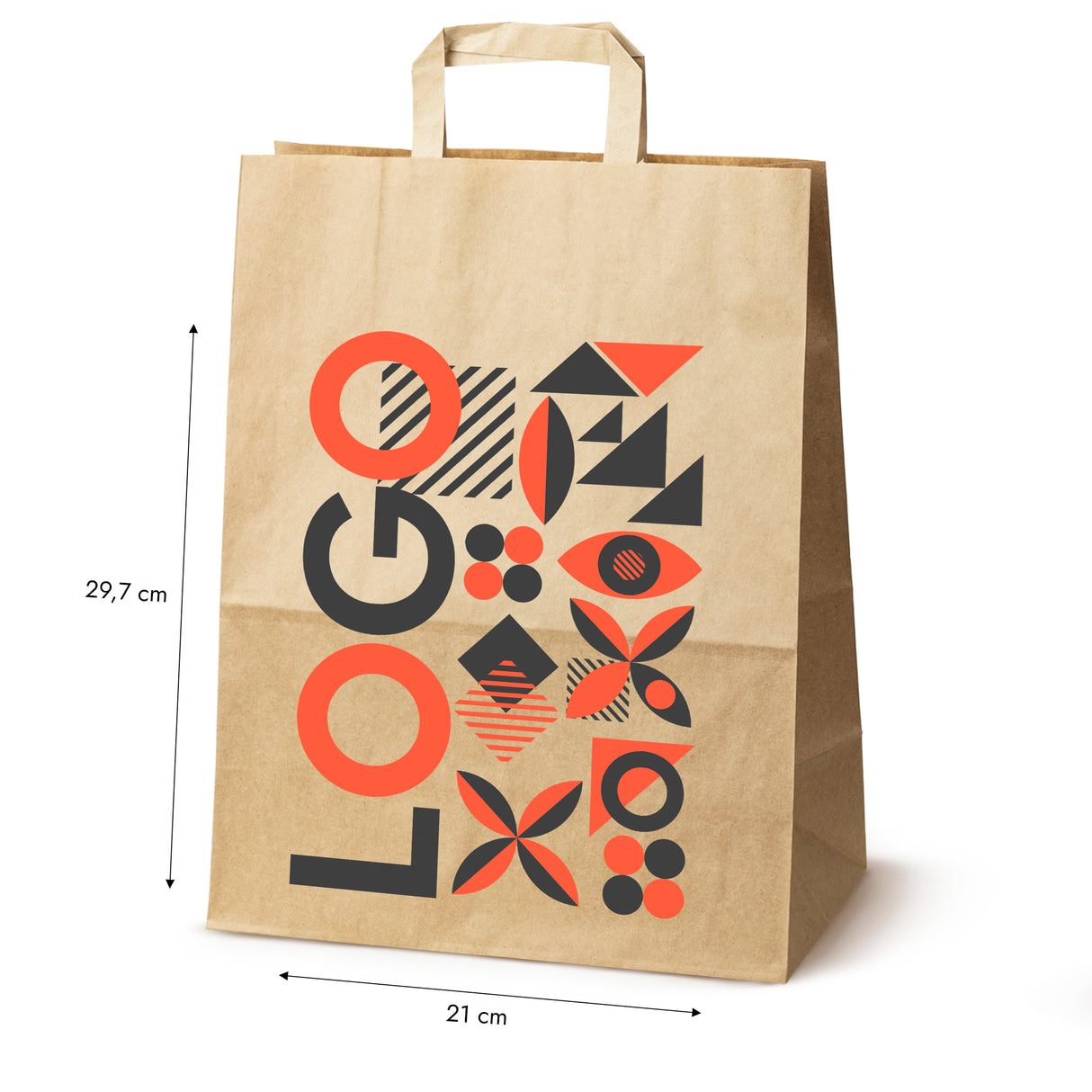 Torba papierowa 320x140x420mm z nadrukiem Brązowa od 50 szt.