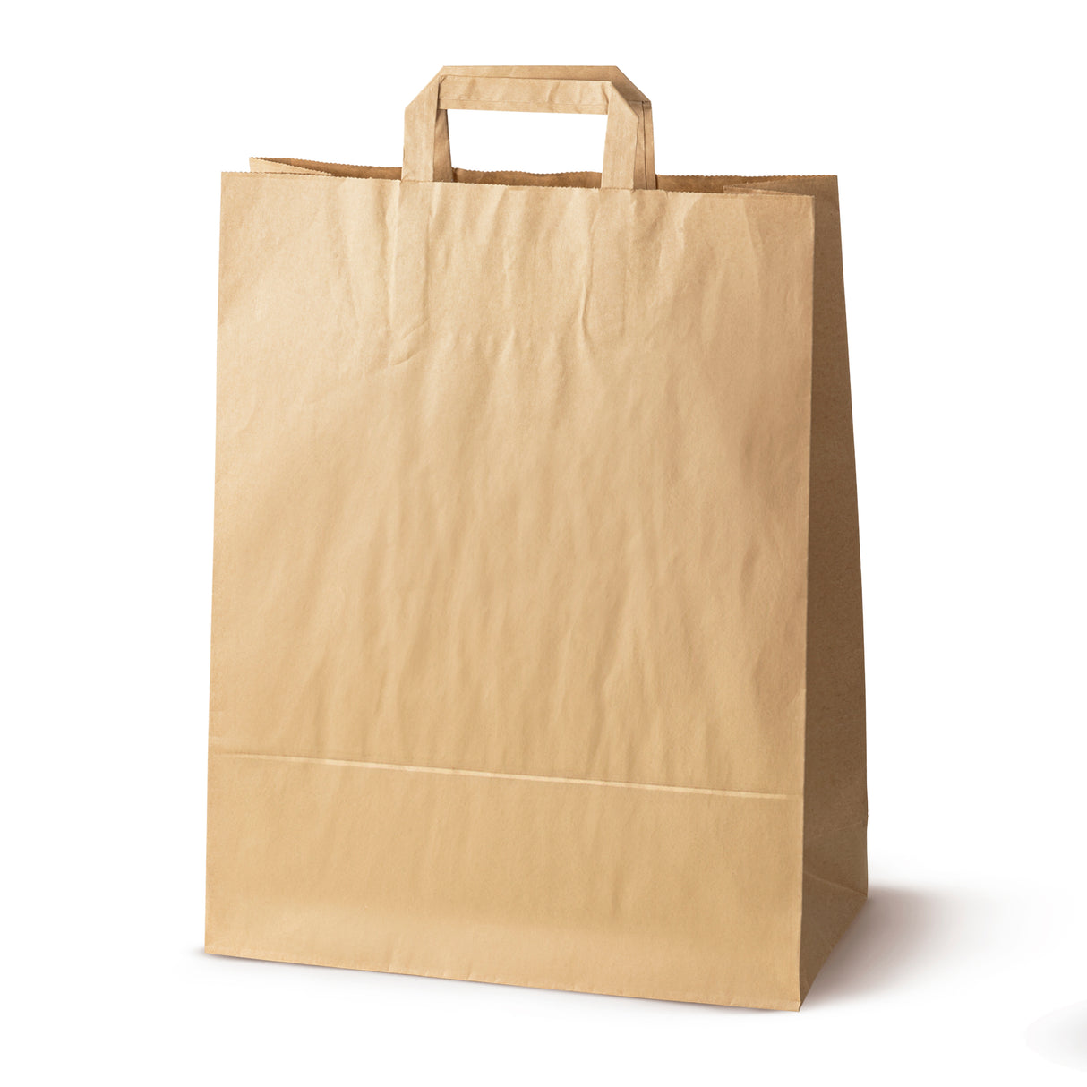 Torba papierowa z uchwytem płaskim 320x120x410mm Brązowa