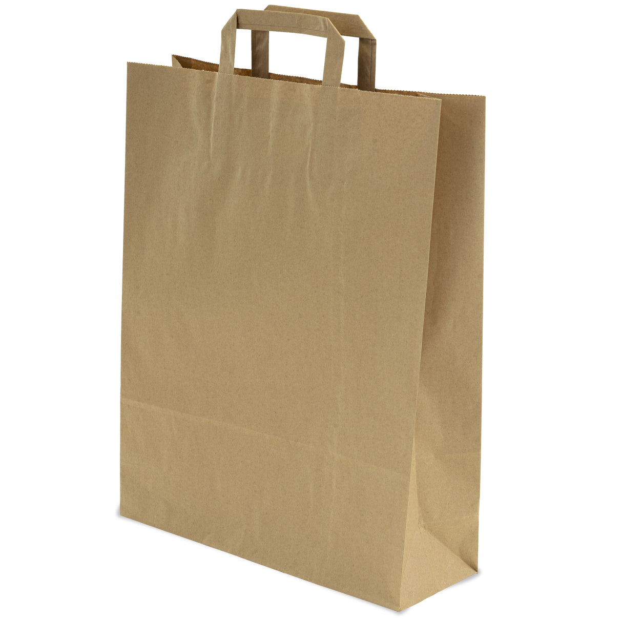 Torba papierowa z uchwytem płaskim 320x120x410mm Brązowa