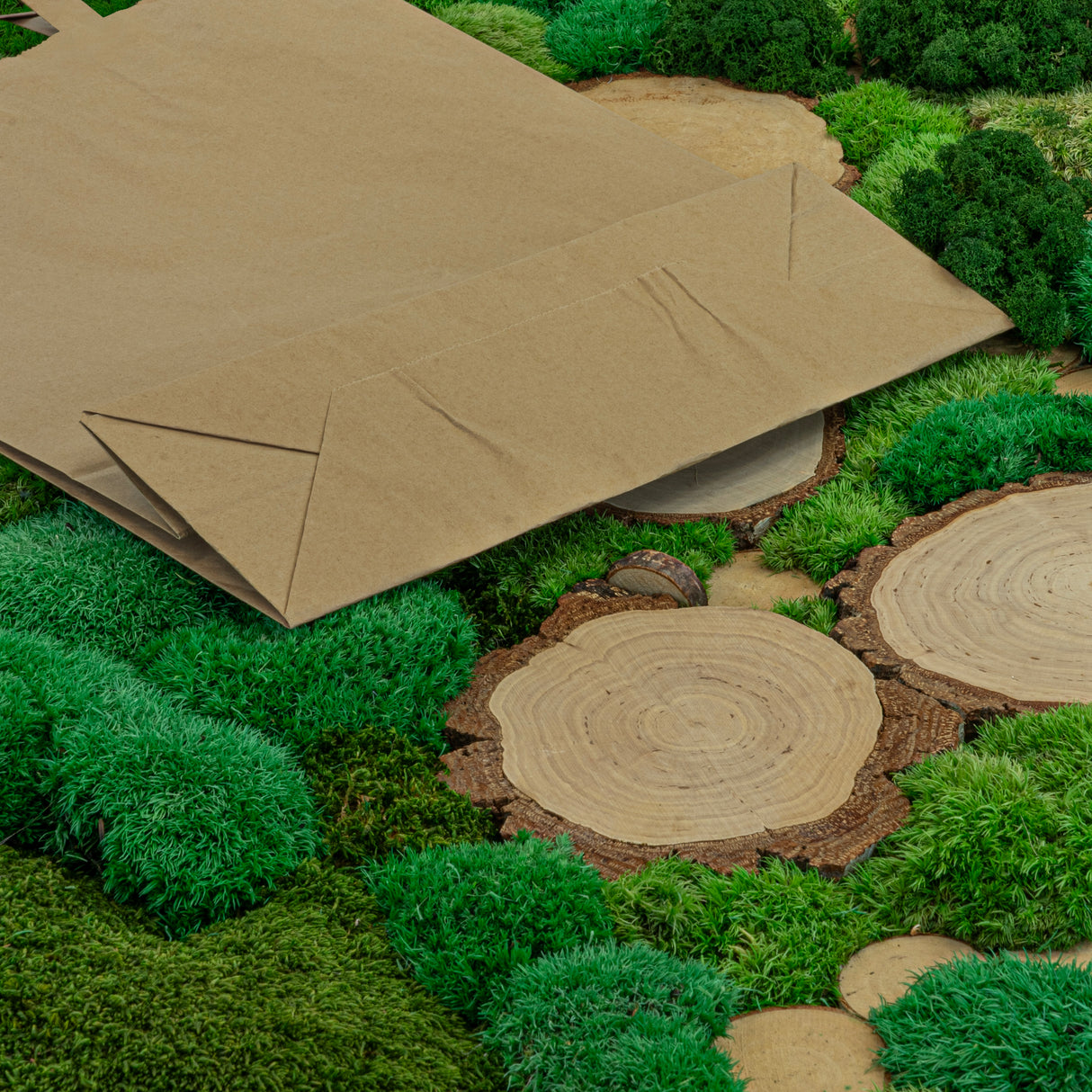 Torba papierowa z uchwytem płaskim 320x120x410mm Brązowa