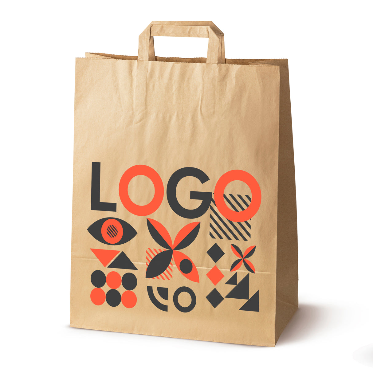 Torba papierowa 320x120x410mm z nadrukiem Brązowa od 50 szt.