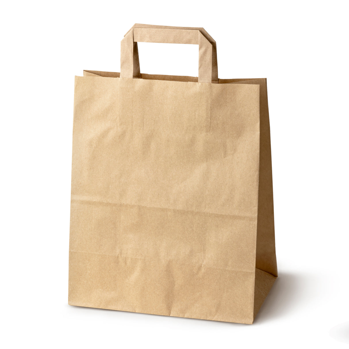 Torba papierowa z uchwytem płaskim 250x110x320mm Brązowa