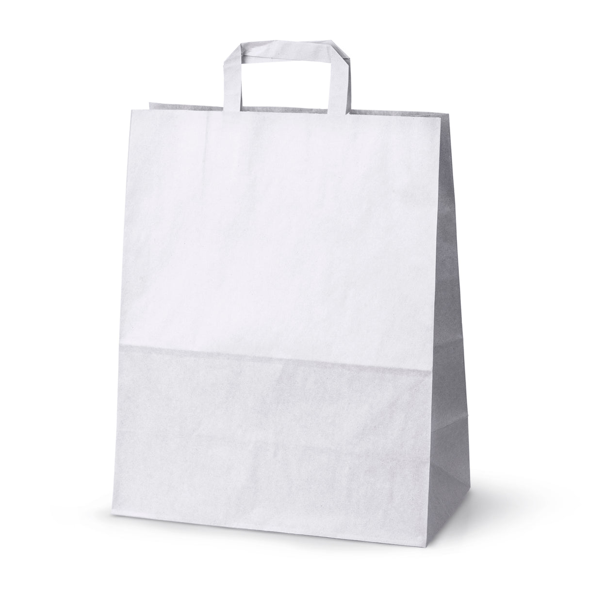 Torba papierowa z uchwytem płaskim 320x160x390mm Biała