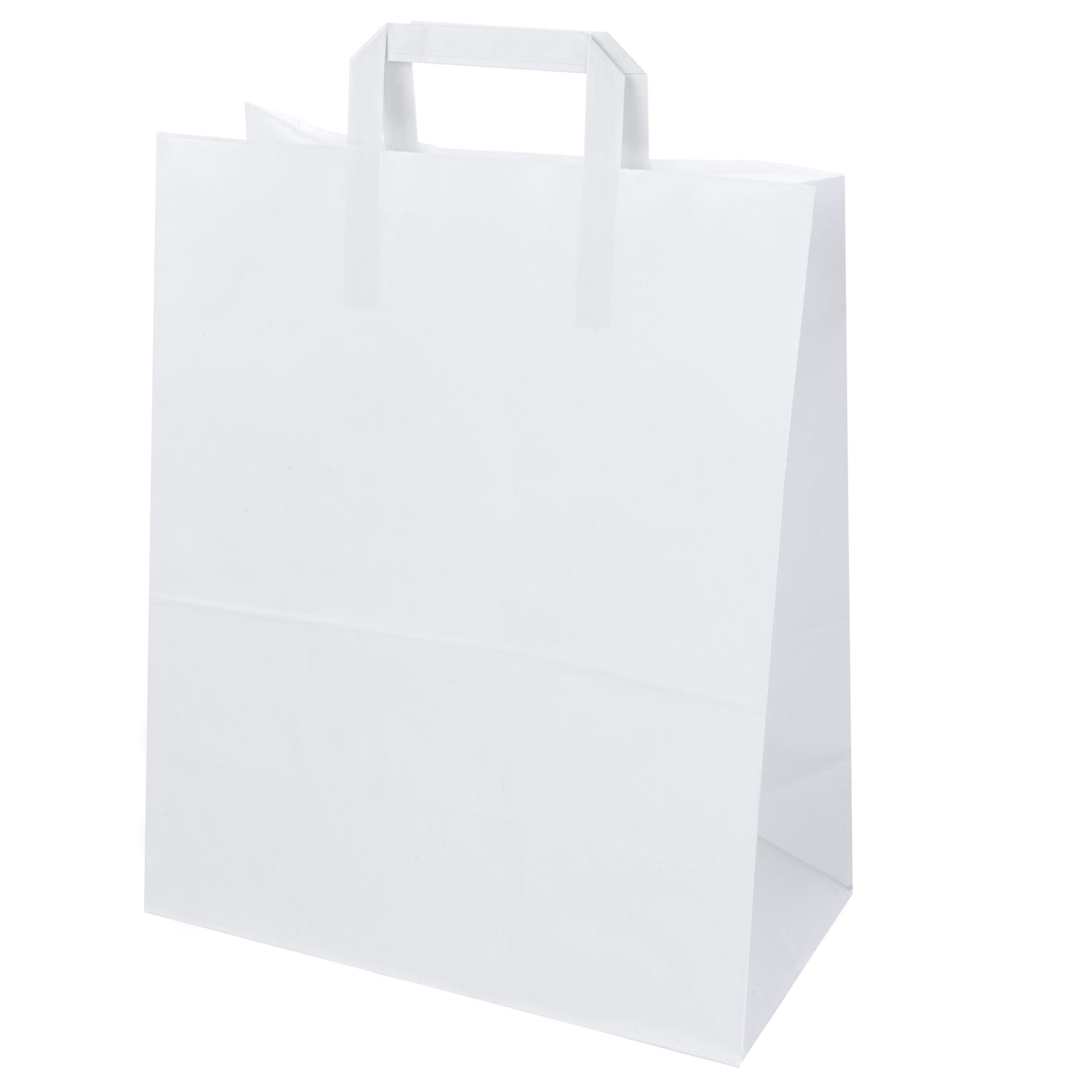 Torba papierowa z uchwytem płaskim 320x160x390mm Biała
