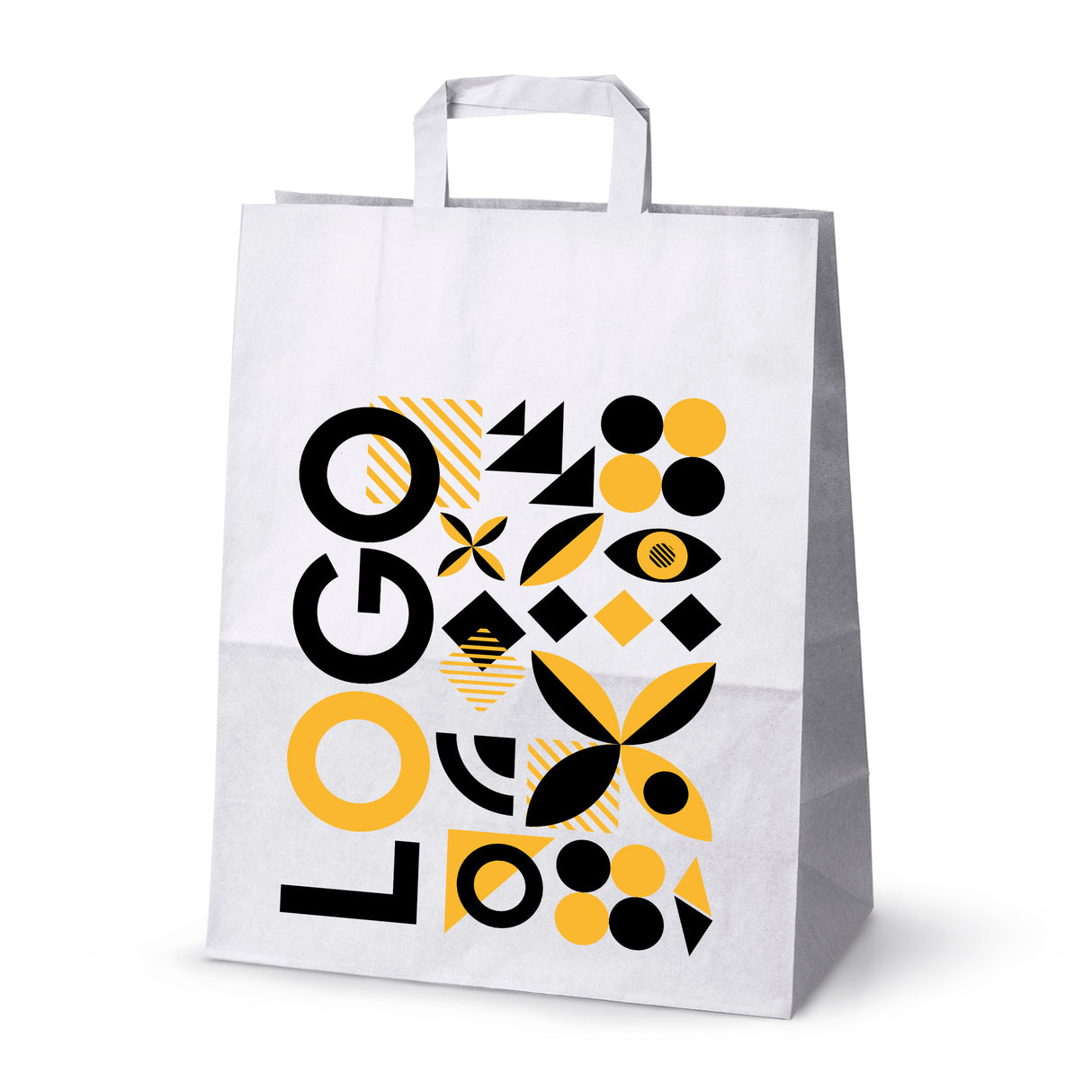 Torba papierowa 320x160x390mm z nadrukiem Biała od 50 szt.