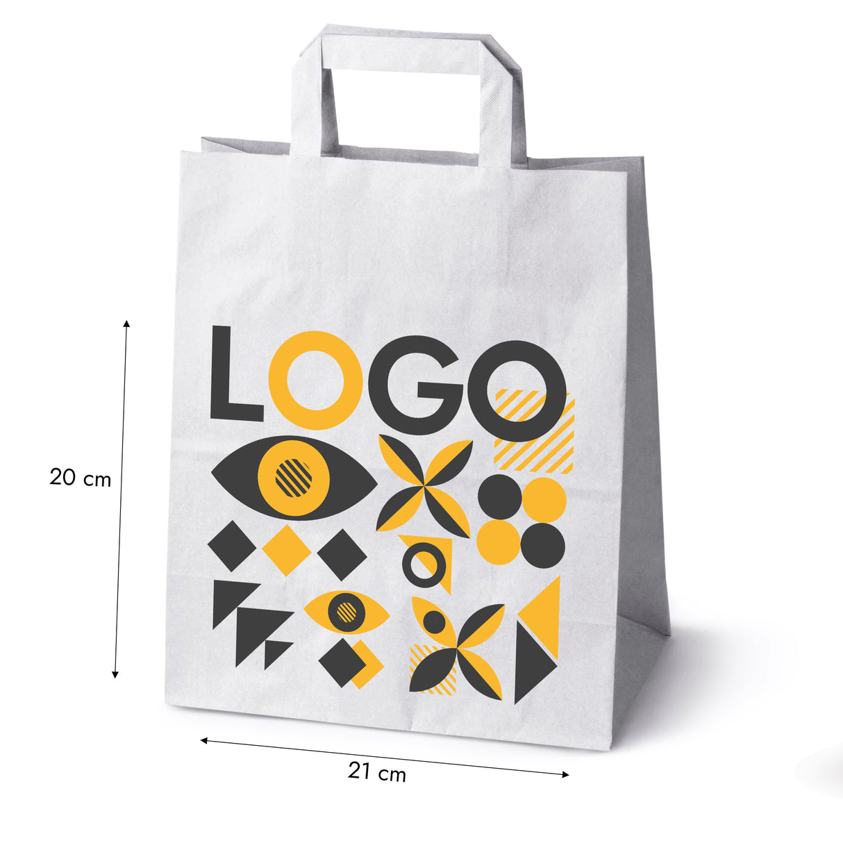 Torba papierowa 260x140x300mm z nadrukiem Biała od 50 szt.