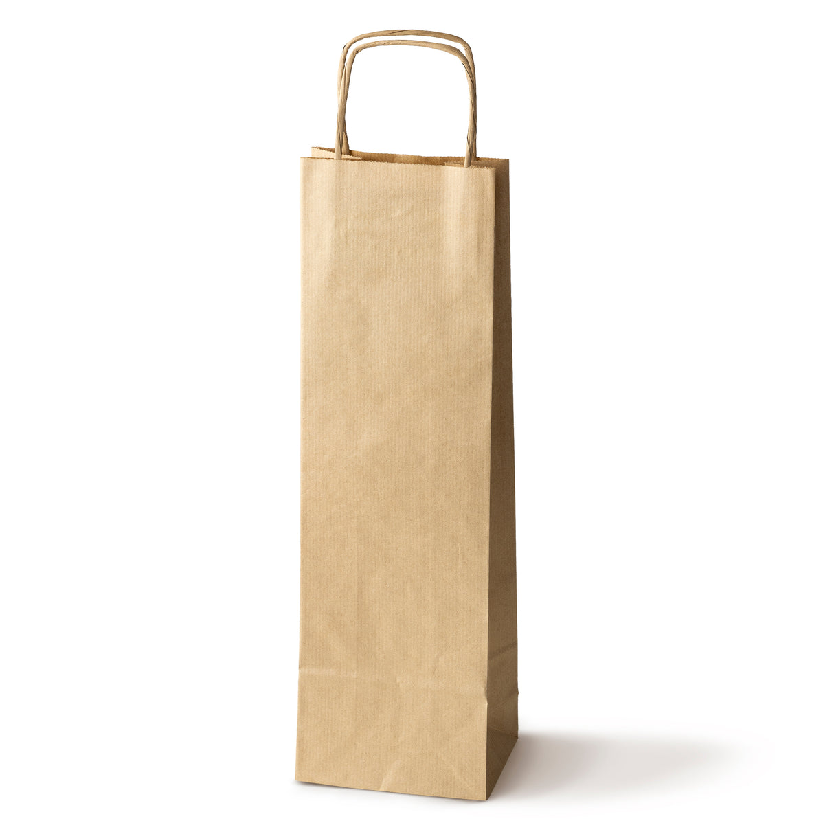 Torba papierowa z uchwytem skręcanym 160x90x390mm prążek Brązowa