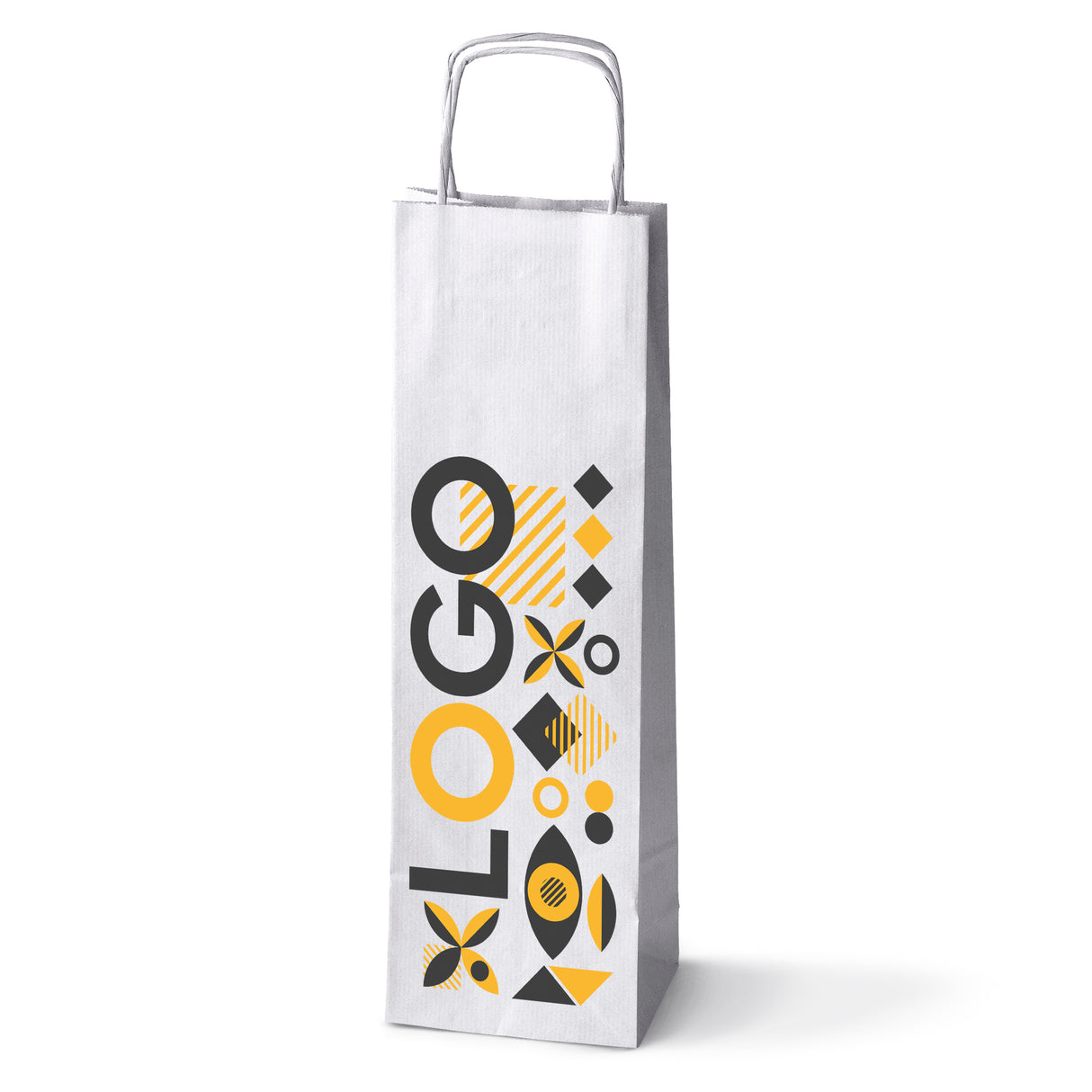 Torba papierowa 160x80x390mm z nadrukiem Biała od 50 szt.