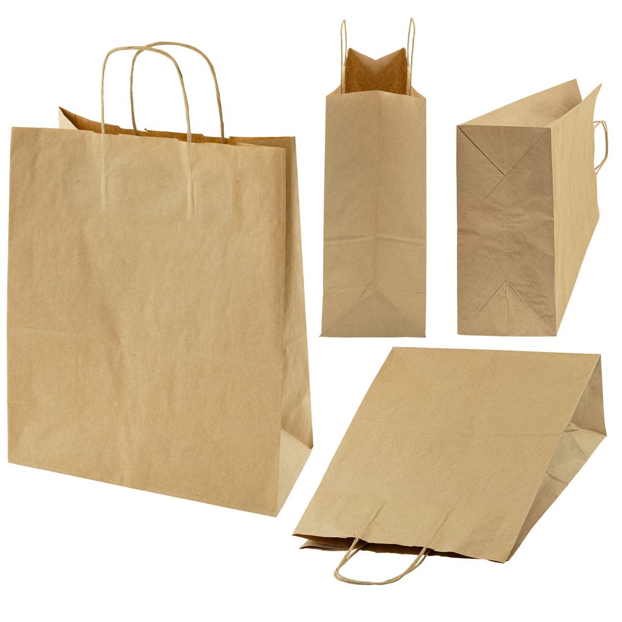 Torba papierowa z uchwytem skręcanym 330x160x380mm Brązowa