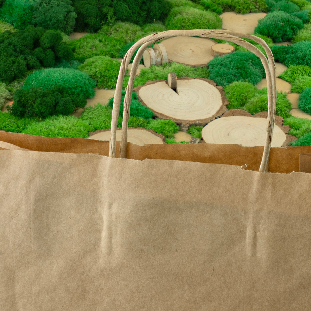 Torba papierowa z uchwytem skręcanym 330x160x380mm Brązowa