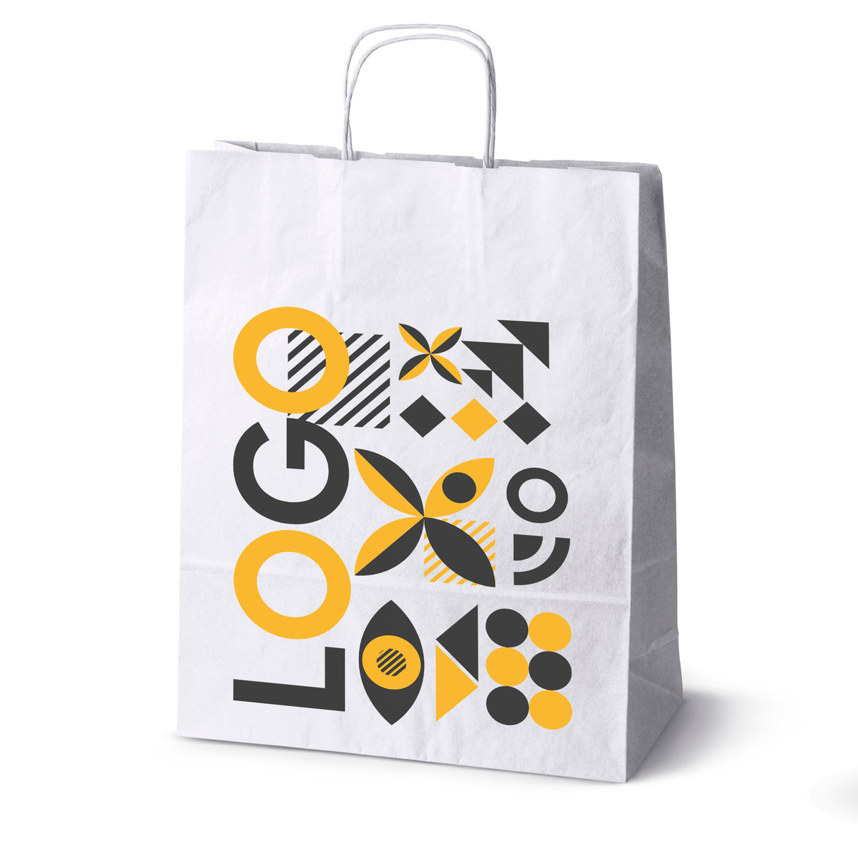 Torba papierowa 320x120x410mm z nadrukiem Biała od 50 szt.