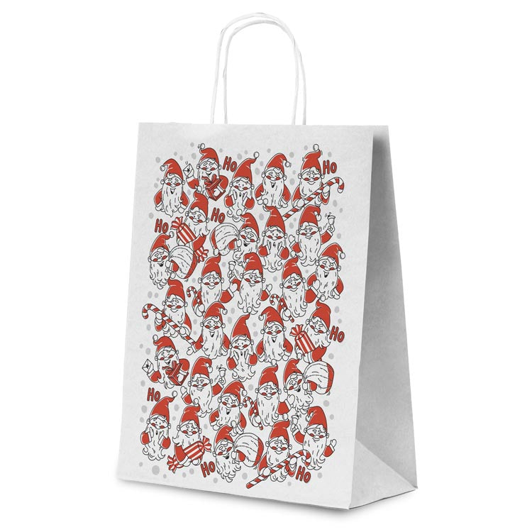 Torba papierowa świąteczna 240x100x320mm Mikołaje