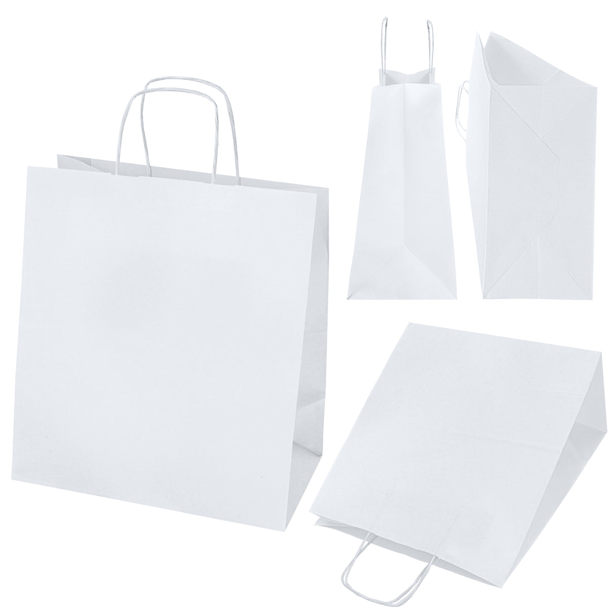 Torba papierowa z uchwytem skręcanym 305x170x340mm Biała
