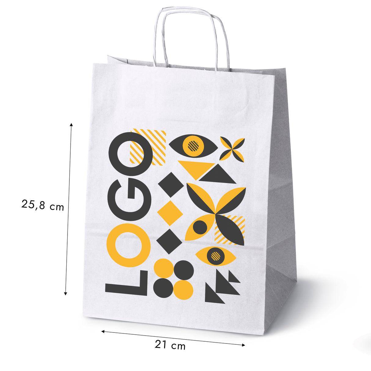 Torba papierowa 305x170x425mm z nadrukiem Biała od 50 szt.