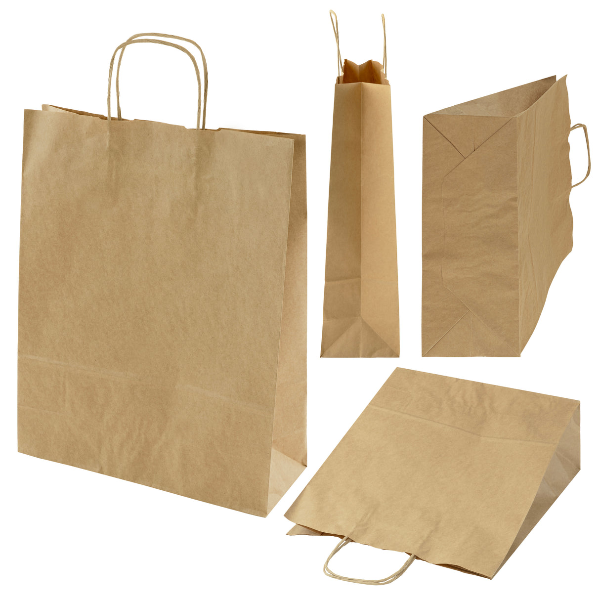 Torba papierowa z uchwytem skręcanym 320x120x410mm Brązowa