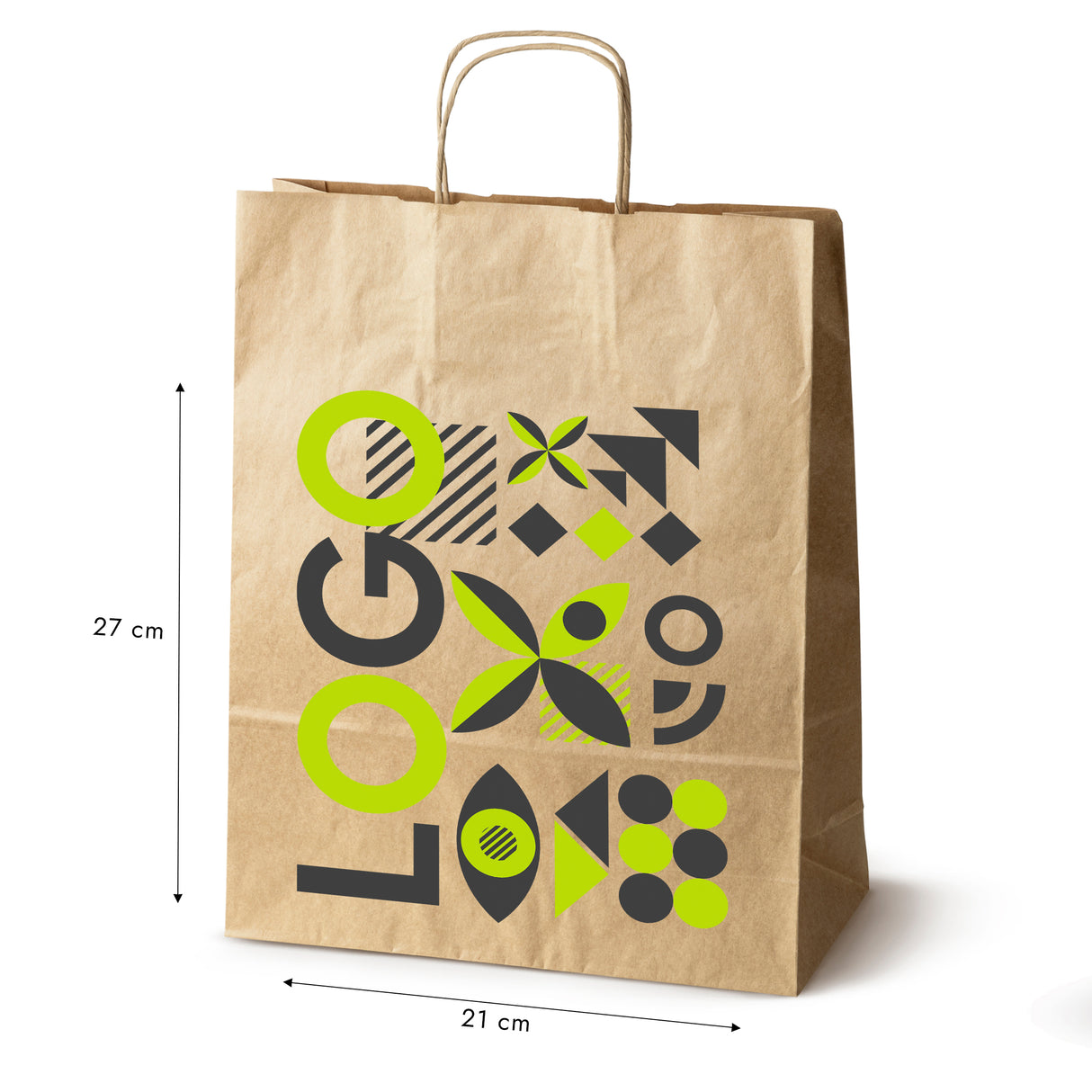 Torba papierowa 320x120x410mm z nadrukiem Brązowa od 50 szt.