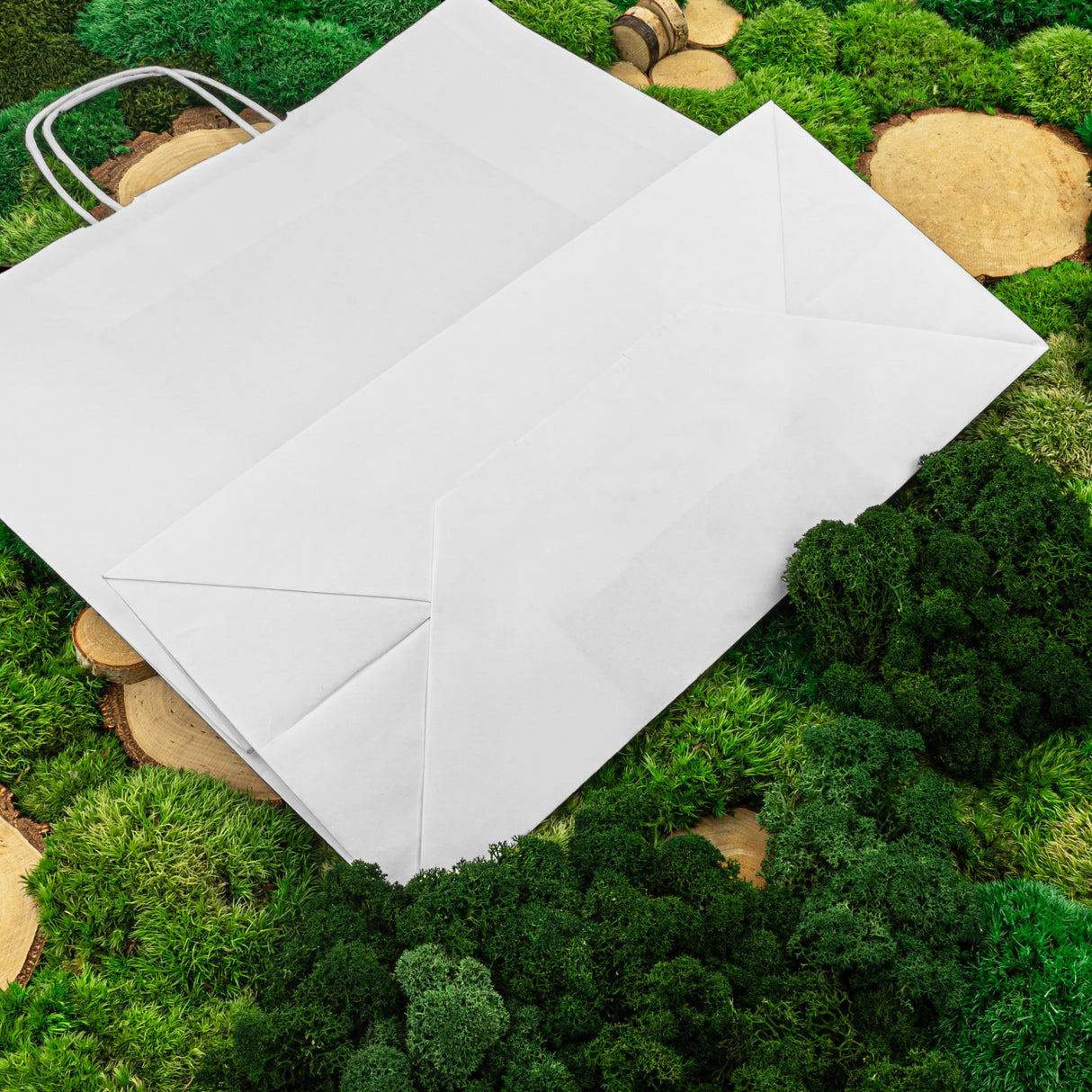 Torba papierowa z uchwytem skręcanym 400x180x390mm Biała