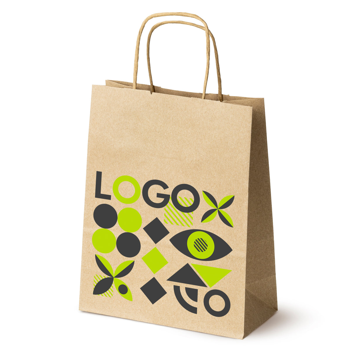 Paper Bag 180x80x225mm with Print Brown from 50 pcs.