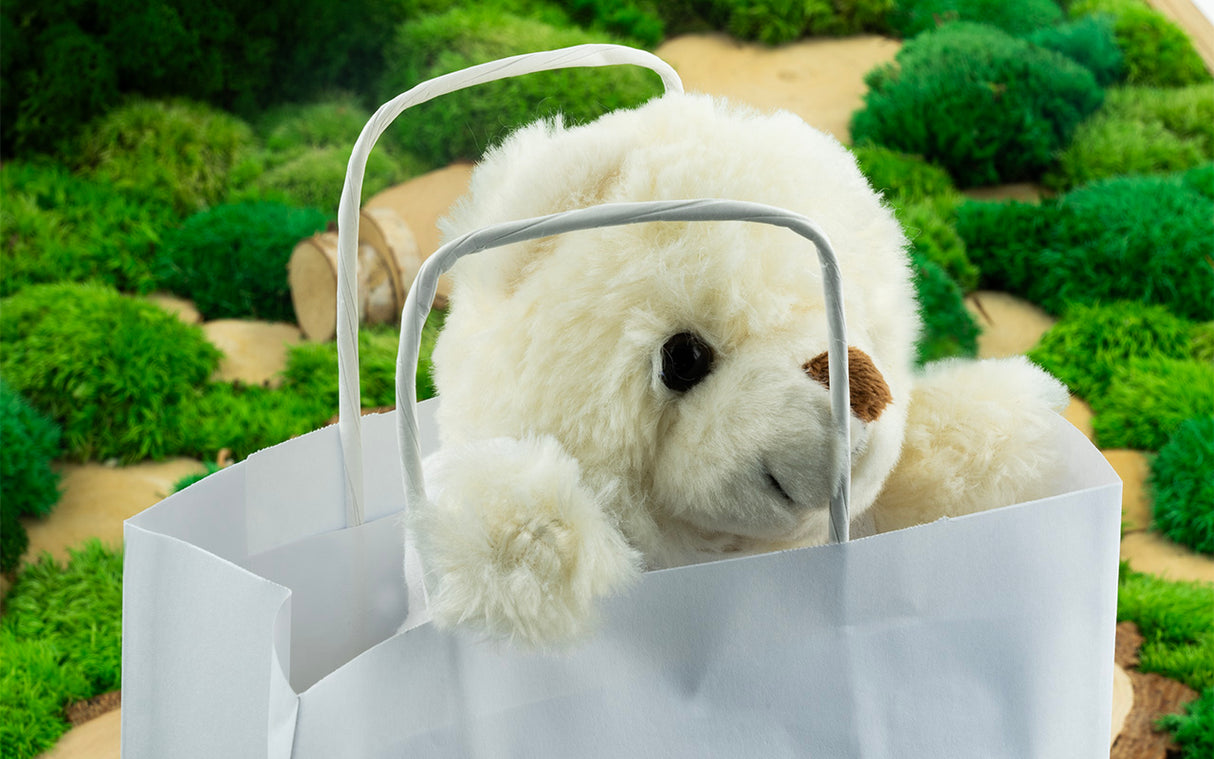 Torba papierowa z uchwytem skręcanym 180x80x225mm Biała