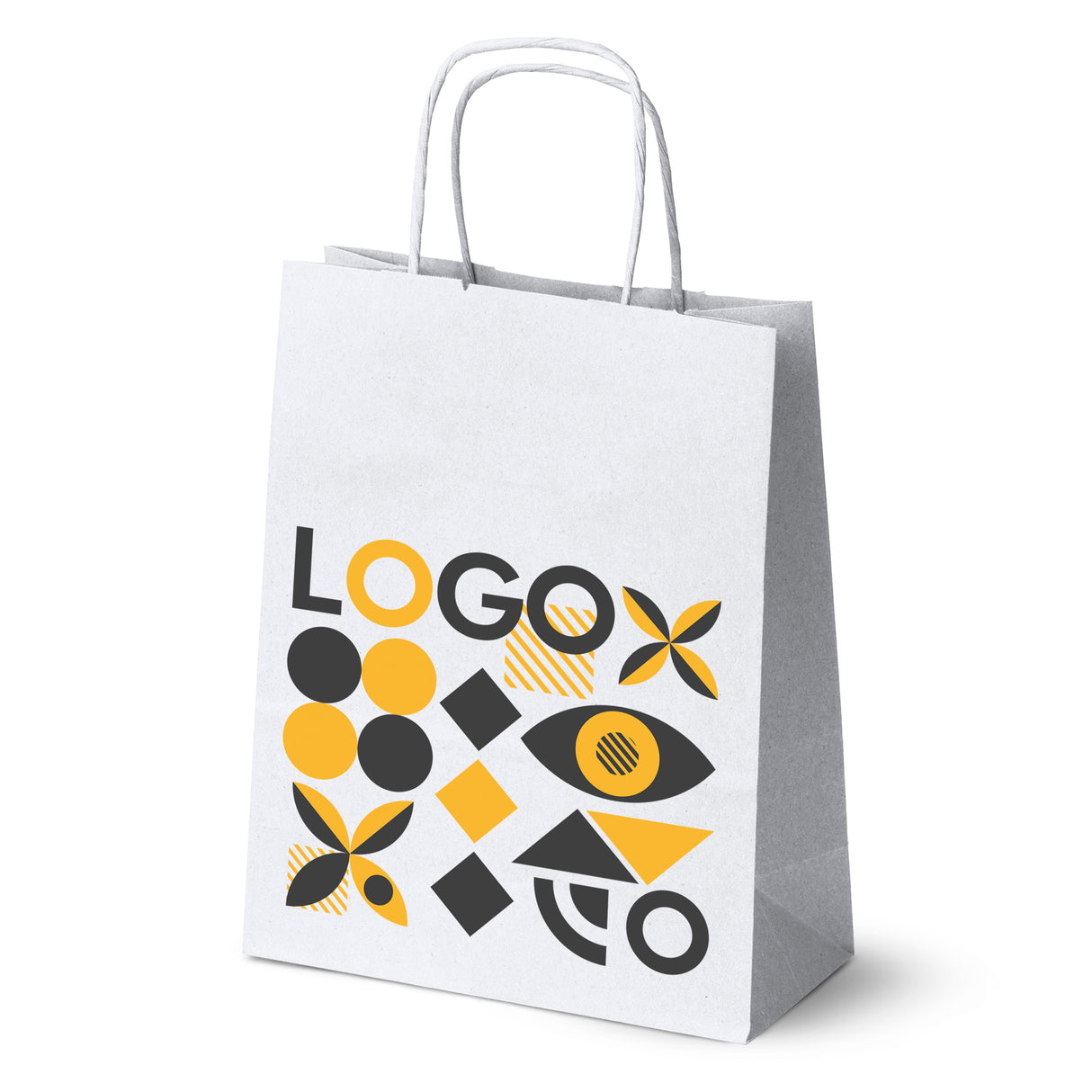 Torba papierowa 180x80x225mm z nadrukiem Biała od 50 szt.