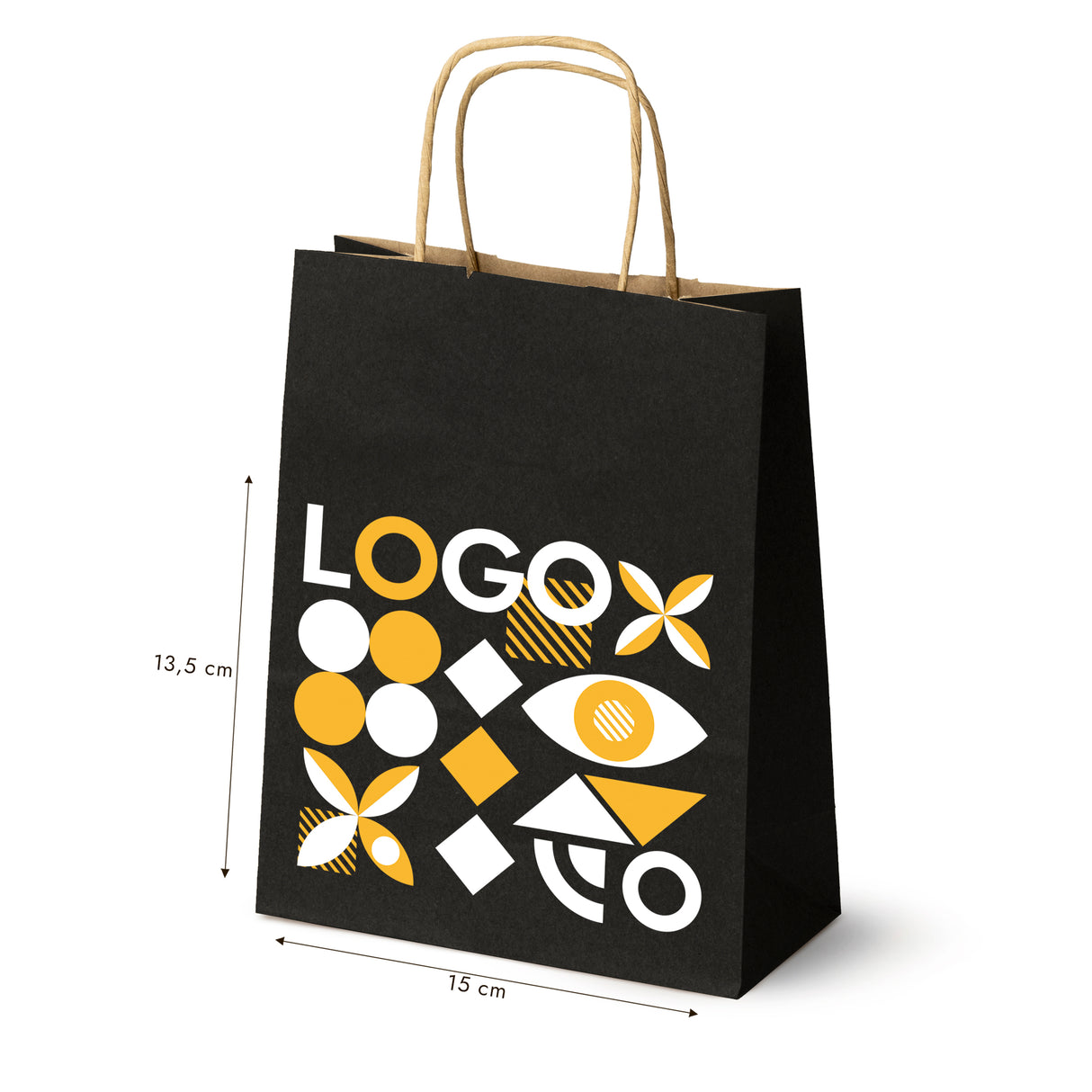 Torba papierowa 180x80x225mm z nadrukiem Czarna od 50 szt.