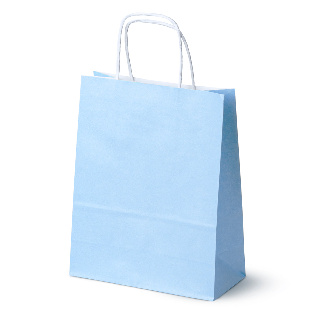 Torba papierowa z uchwytem skręcanym 180x80x225mm Niebieska pastelowa