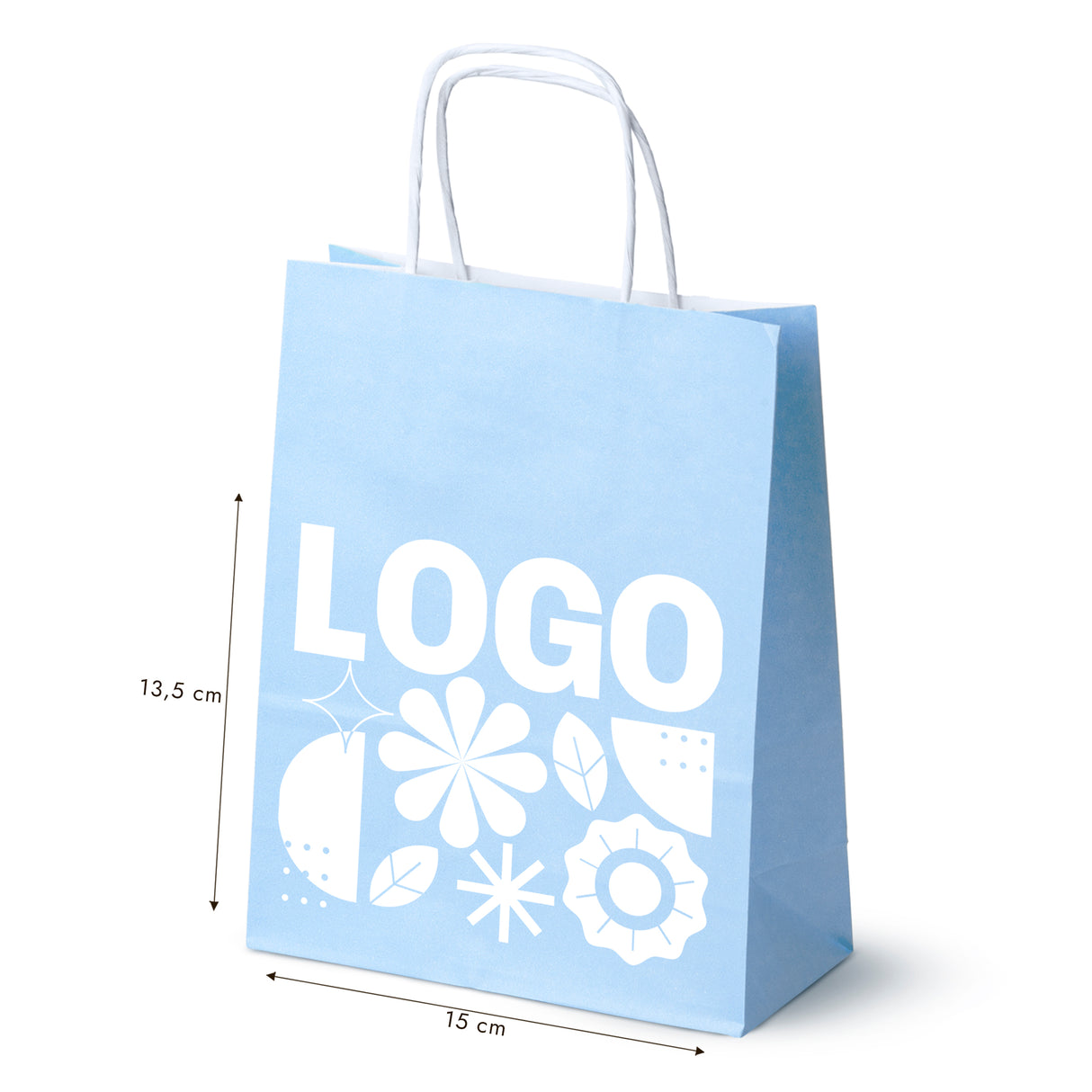 Torba papierowa 180x80x225mm z nadrukiem Niebieska od 50 szt.