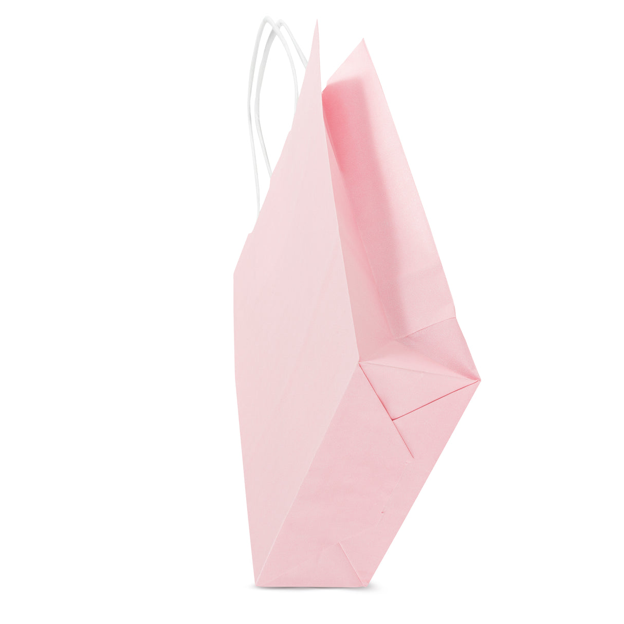Torba papierowa z uchwytem skręcanym 180x80x225 mm Różowa pastelowa