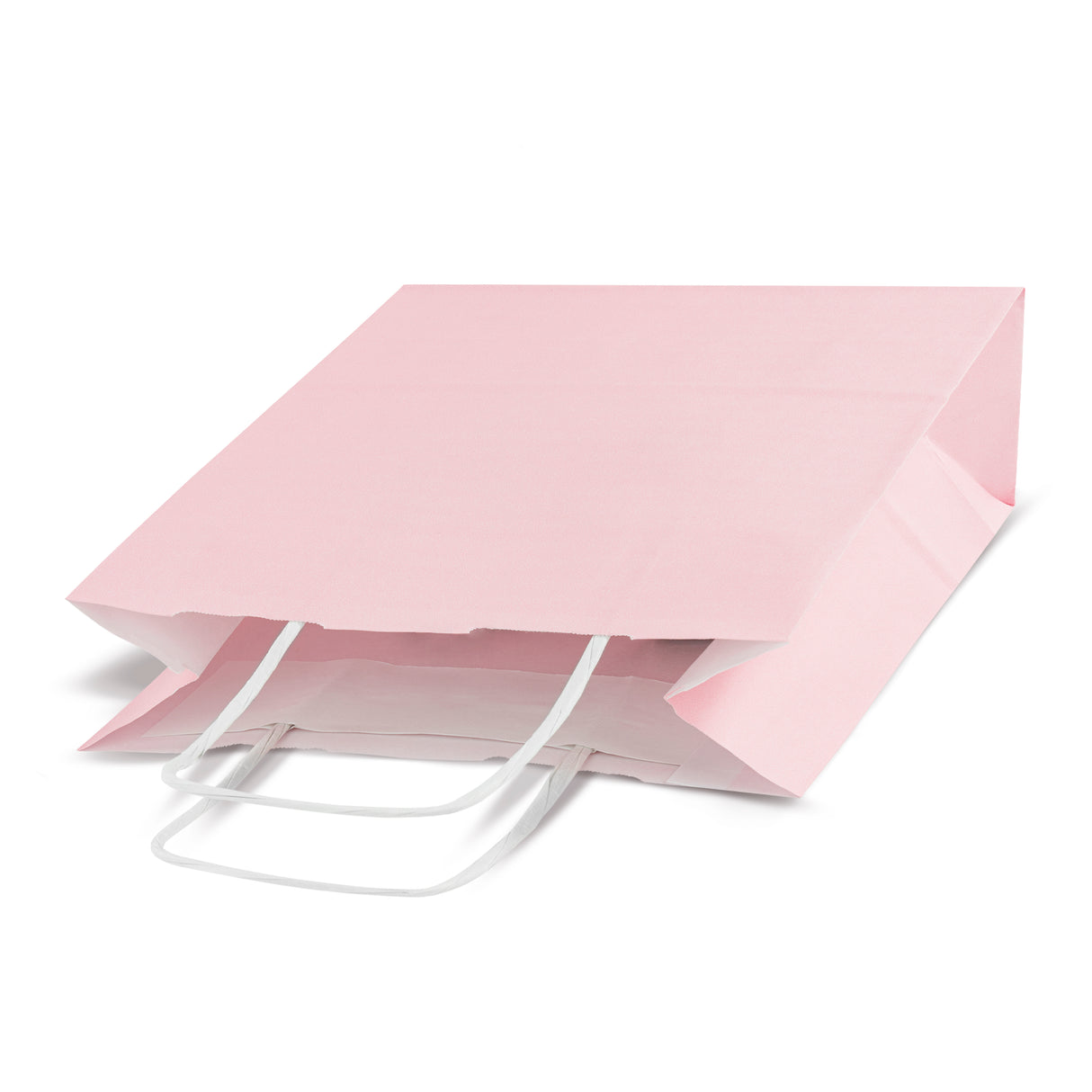 Torba papierowa z uchwytem skręcanym 180x80x225 mm Różowa pastelowa