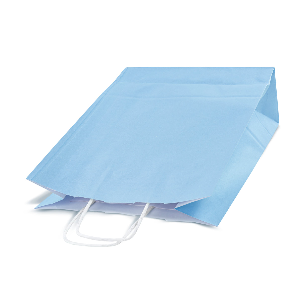 Torba papierowa z uchwytem skręcanym 240x100x320mm Niebieska pastelowa