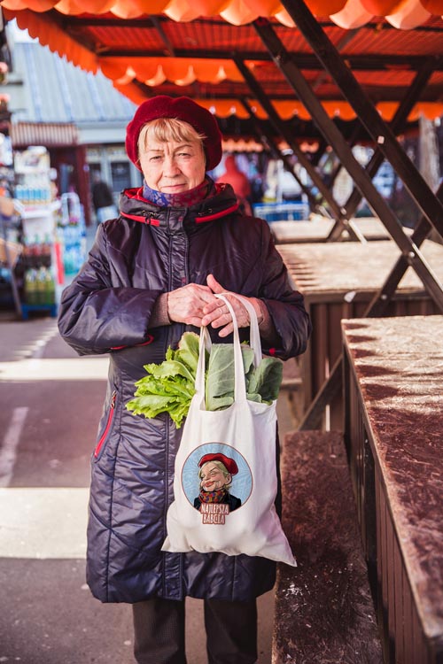 Torba Bawełniana personalizowana Karykatura Prezent na Dzień Babci Ecru