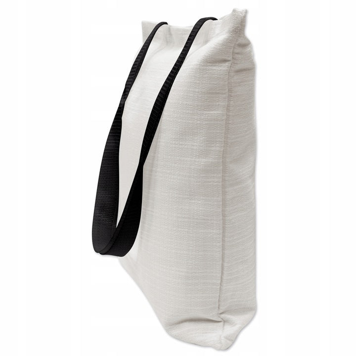 Torba bawełniana 380x420mm Biała garsonka Uchwyt czarny kaletniczy: 70cm