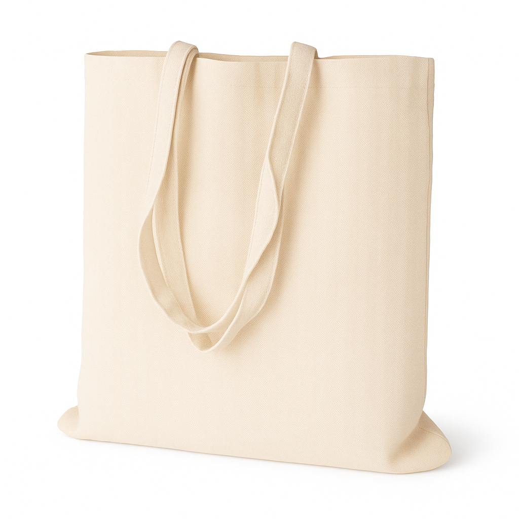 Torba bawełniana 380x420mm Ecru SKOŚNY SPLOT Uchwyt: 70cm