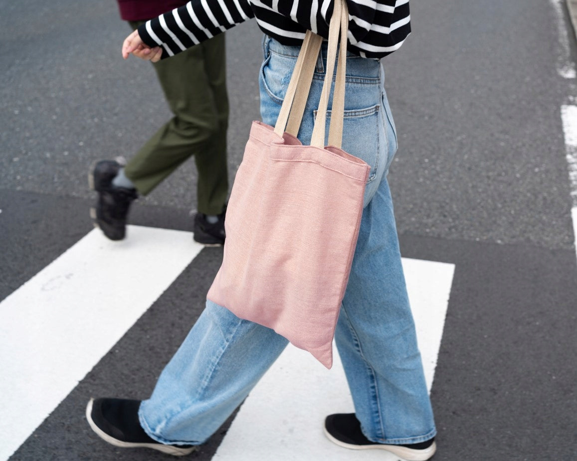 Torba bawełniana 380x420mm Różowa Uchwyt: 70cm