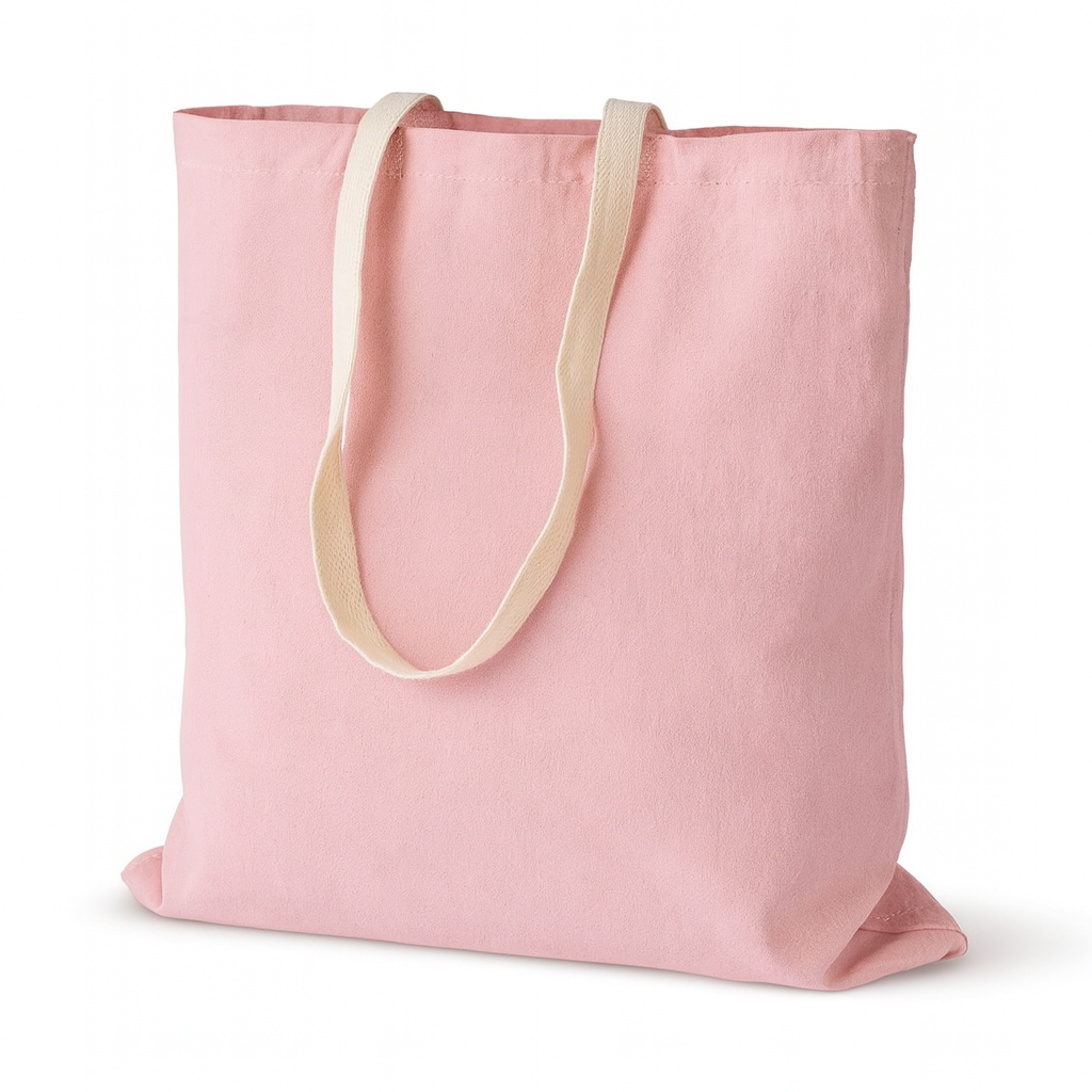 Torba bawełniana 380x420mm Różowa Uchwyt: 70cm
