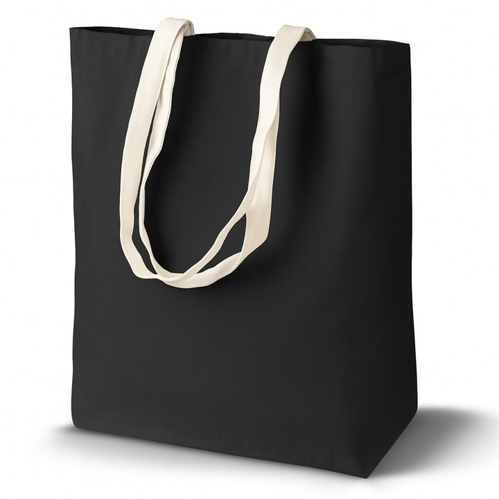 Torba bawełniana 380x80x420mm Czarna Uchwyt Ecru: 70cm