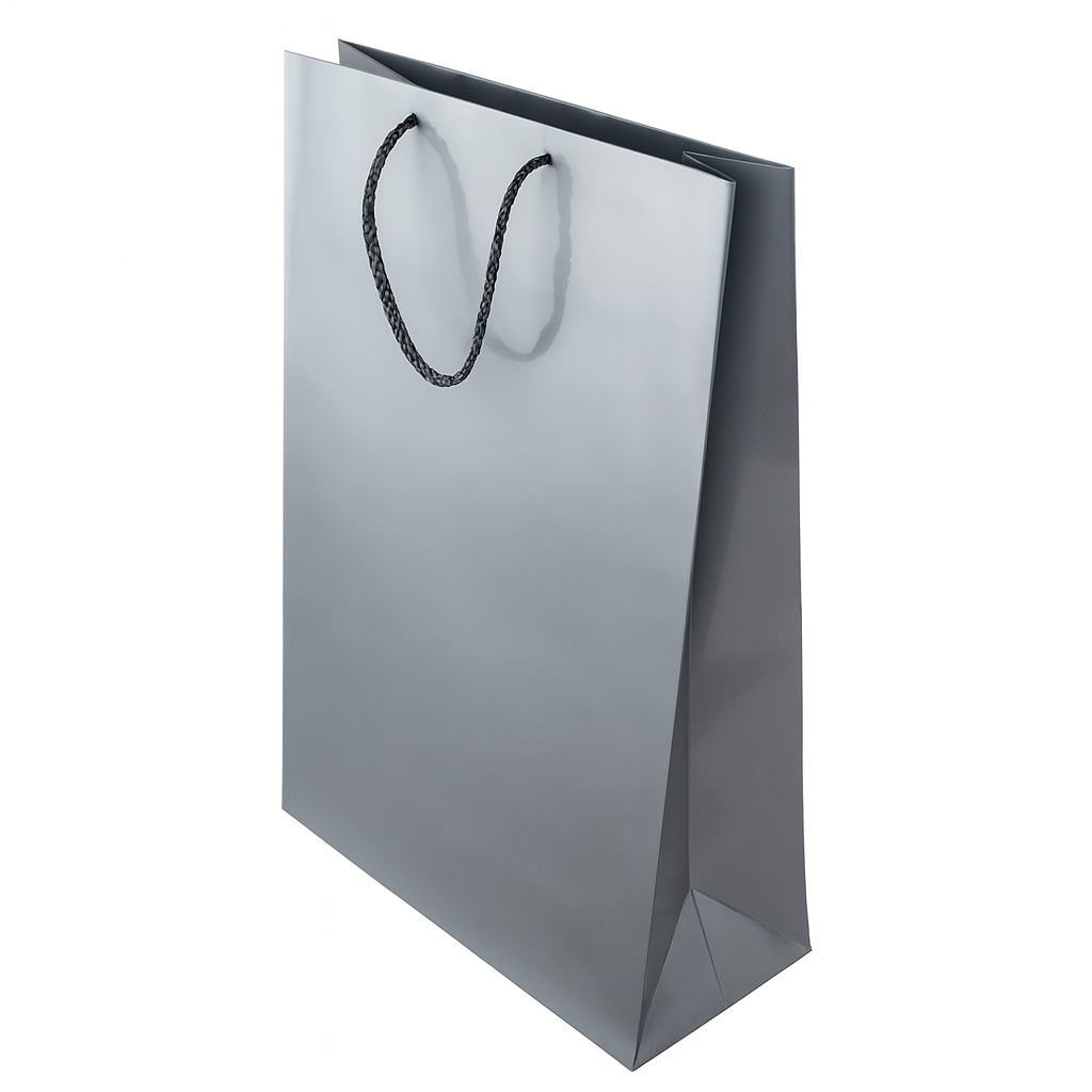 Torba laminowana z uchwytem sznurkowym 300x100x400mm Srebrna