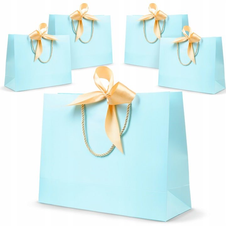Torba laminowana z wstążką Błękitna 5szt.