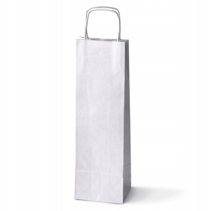 Torba papierowa z uchwytem skręcanym 160x90x390mm Biała