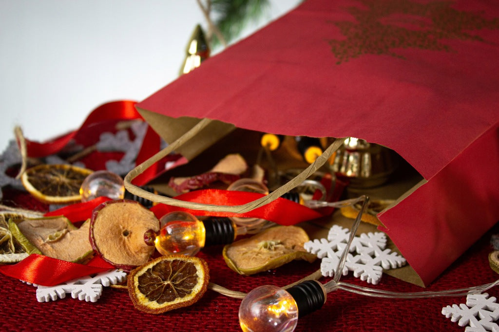 Torba papierowa świąteczna 180x80x225mm Złota Choinka