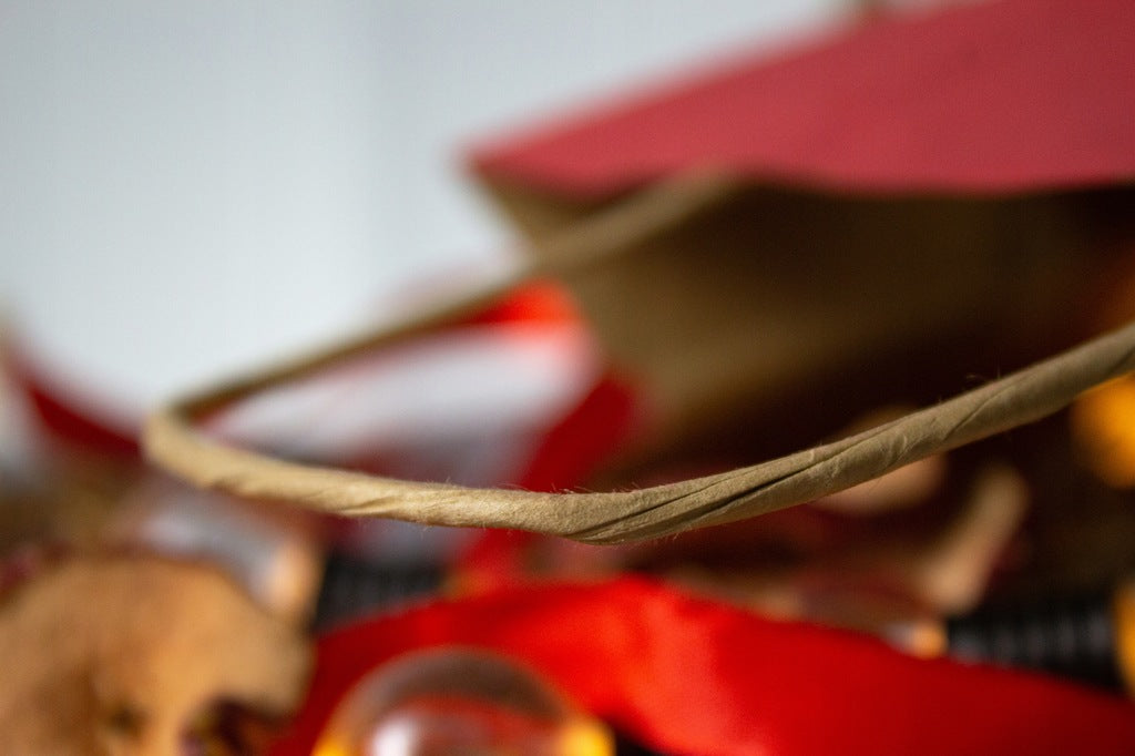 Torba papierowa świąteczna 180x80x225mm Złota Choinka